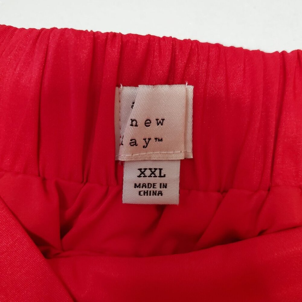 A New Day Womens Red Bubble Skirt XXL Elastic Waist Lightweight Polyester New Wi - Picture 4 of 7